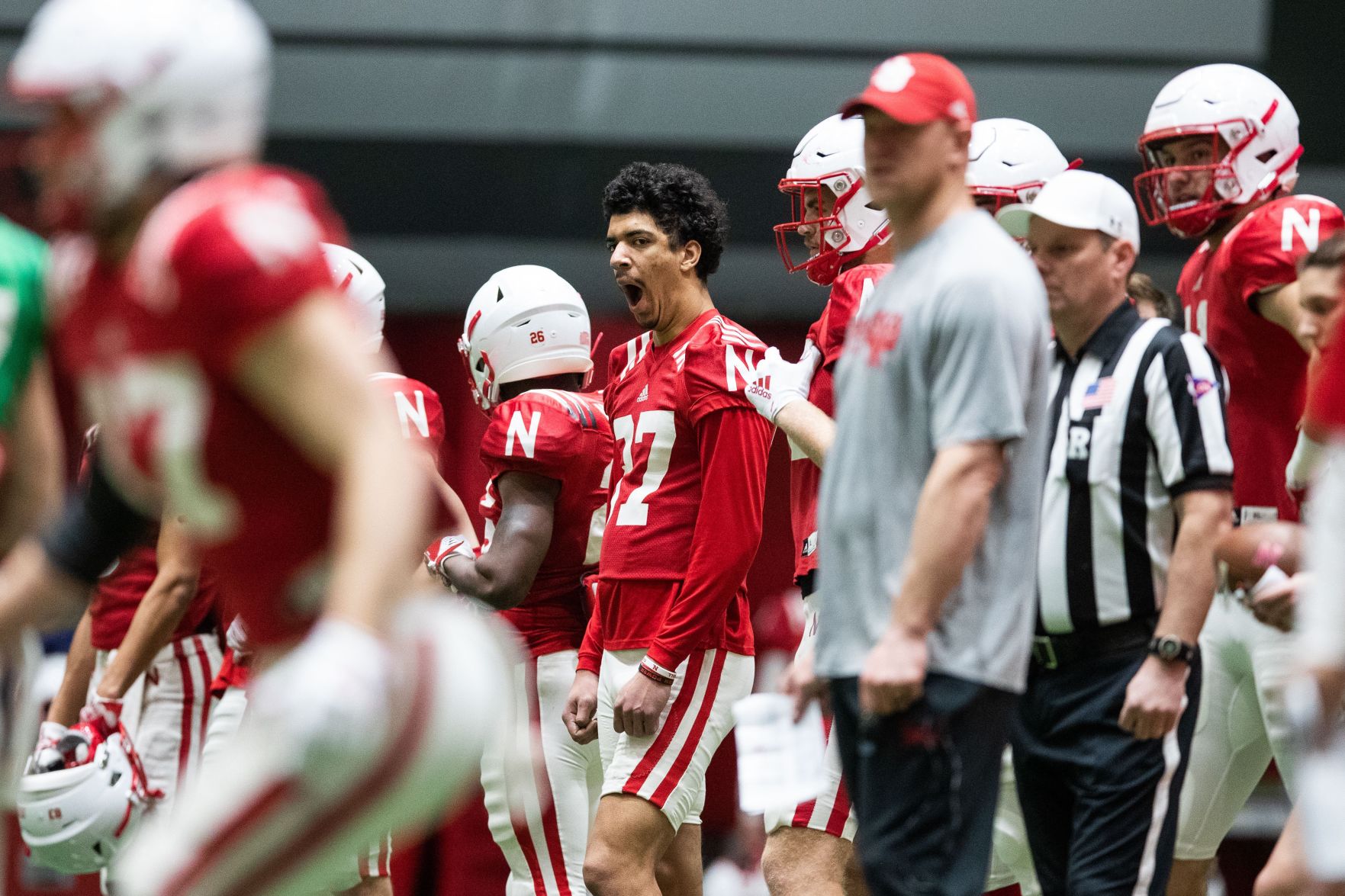 Nebraska worked through practice on April 3, 2019 in Lincoln.